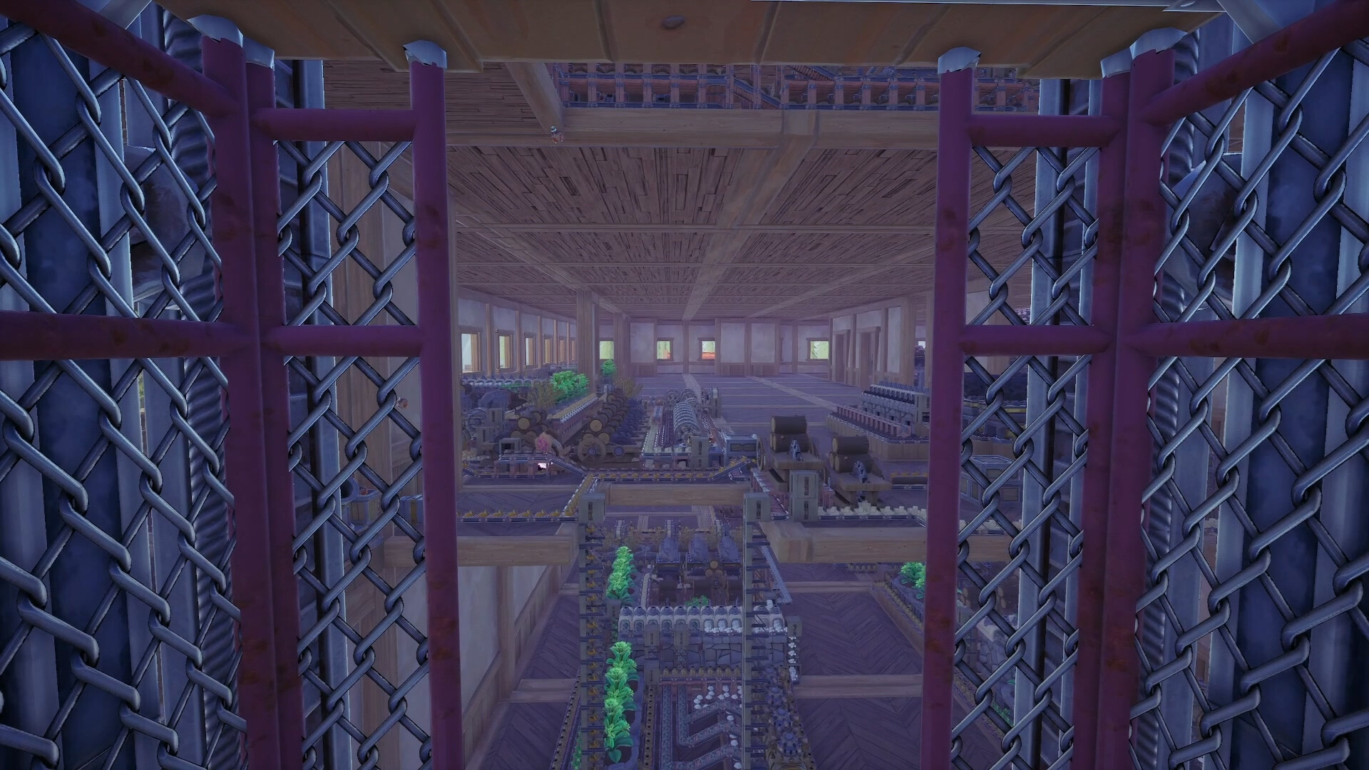 Alchemy Factory multiplayer industrial automation layout with fluid pipes and conveyor lines